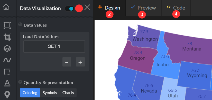 How to preview the Data Visualization Map