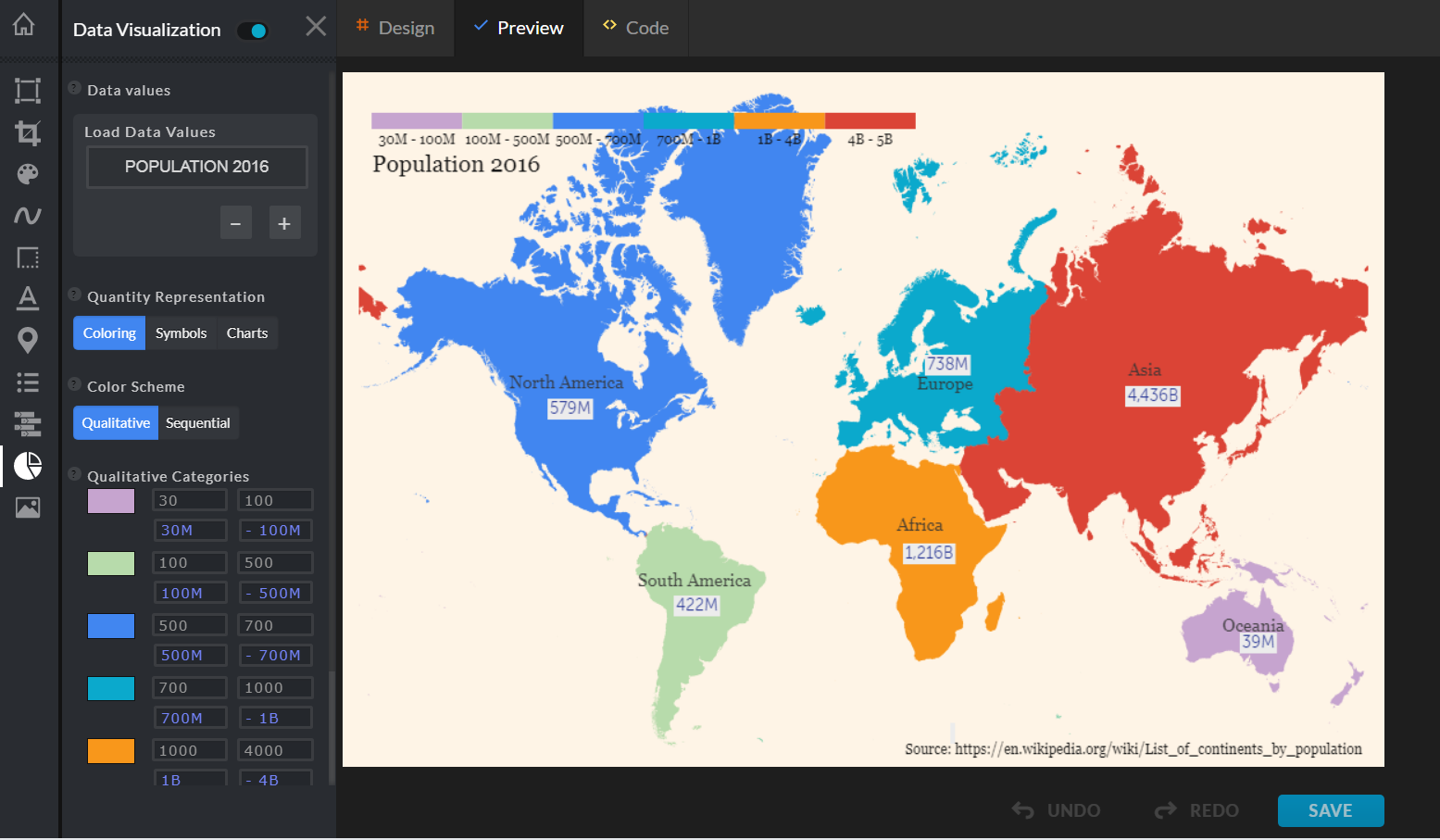 Data Visualization Maps Online Editor